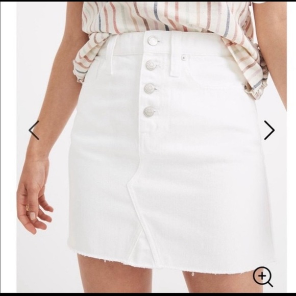 Madewell Dresses & Skirts - *FIRM* Madewell white rigid-denim A line Jean skirt,  size 8